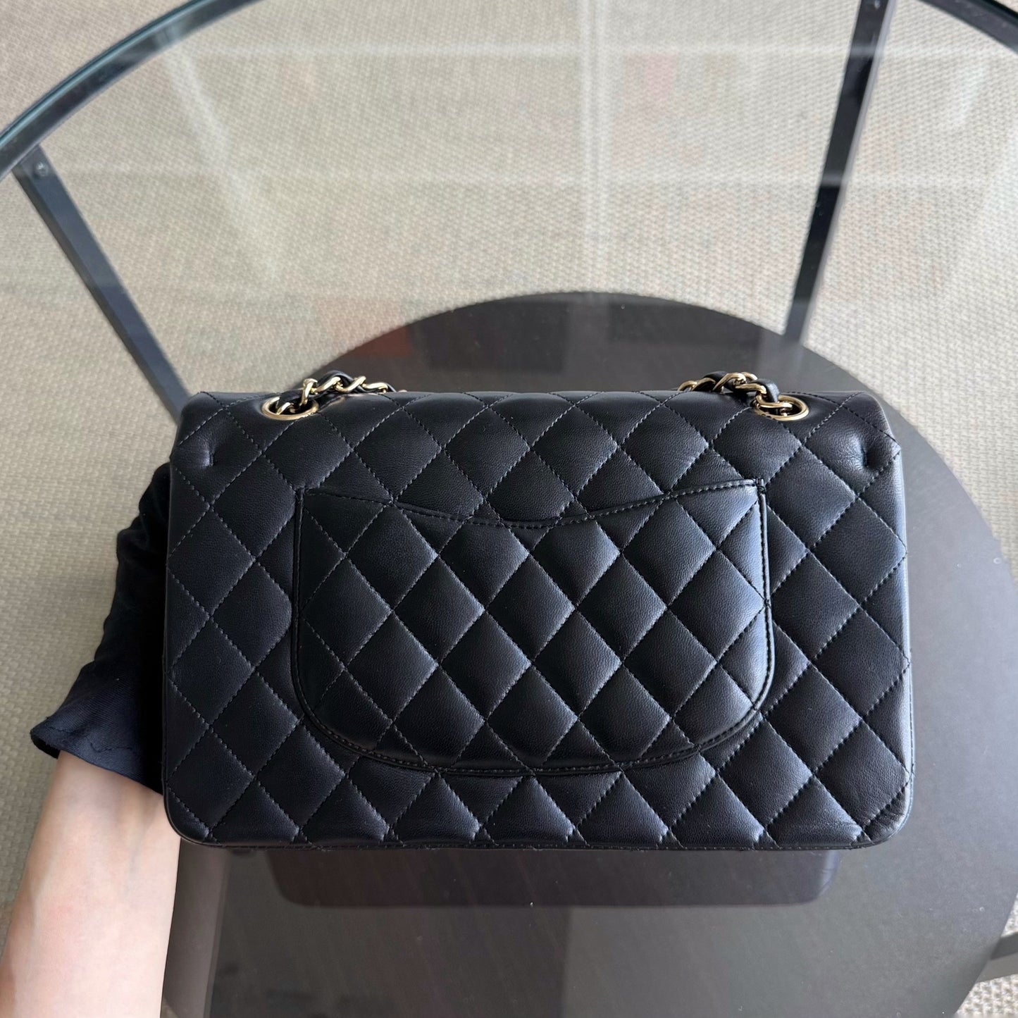 Chanel Classic Flap Medium - 25CM Quilted Lambskin Black Gold Hardware
