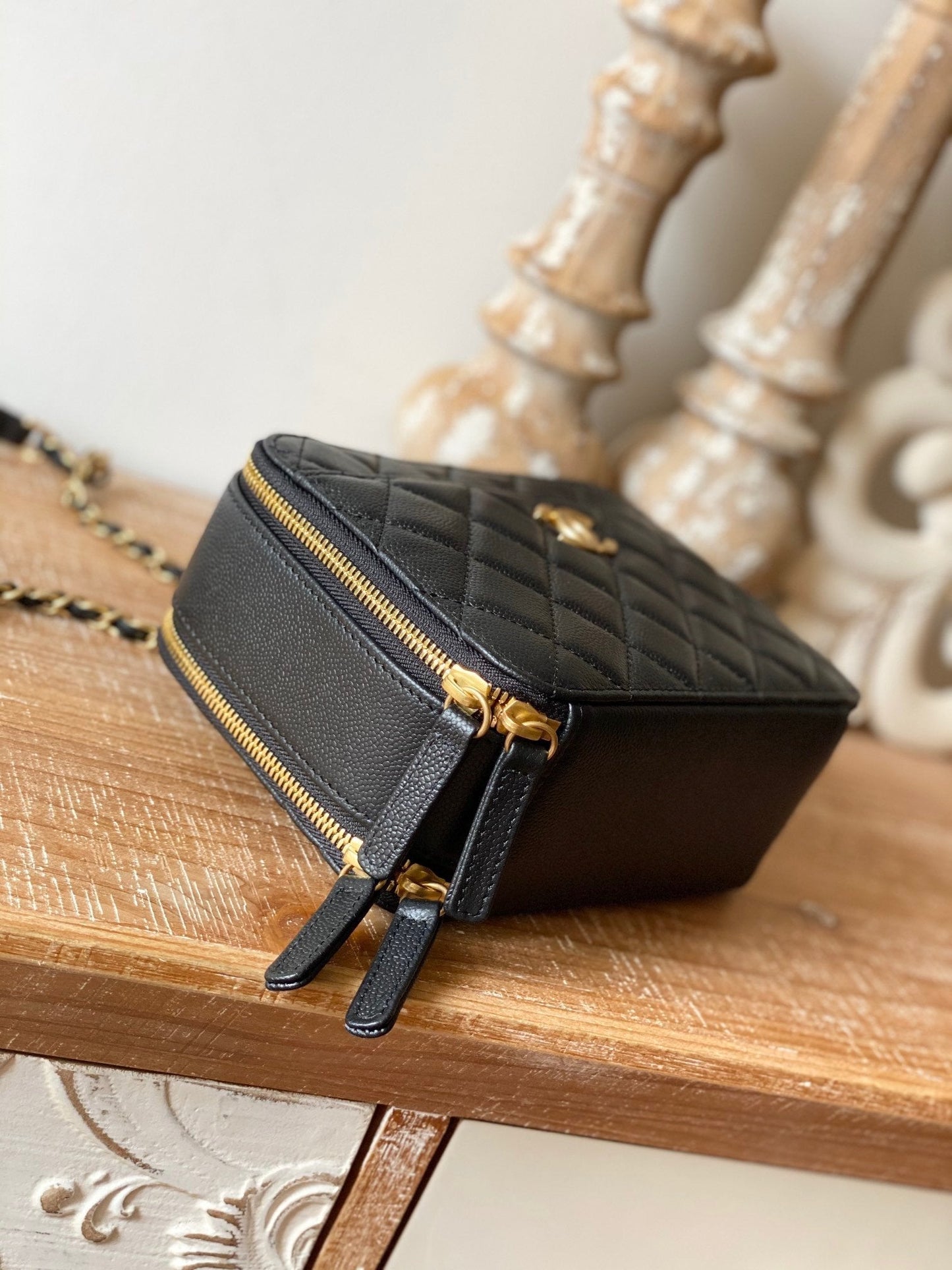 CHL Small Vanity Case Gold Hardware Black For Women Handbags, Shoulder Bags 5.9in/15cm AS3228 B08008 94305