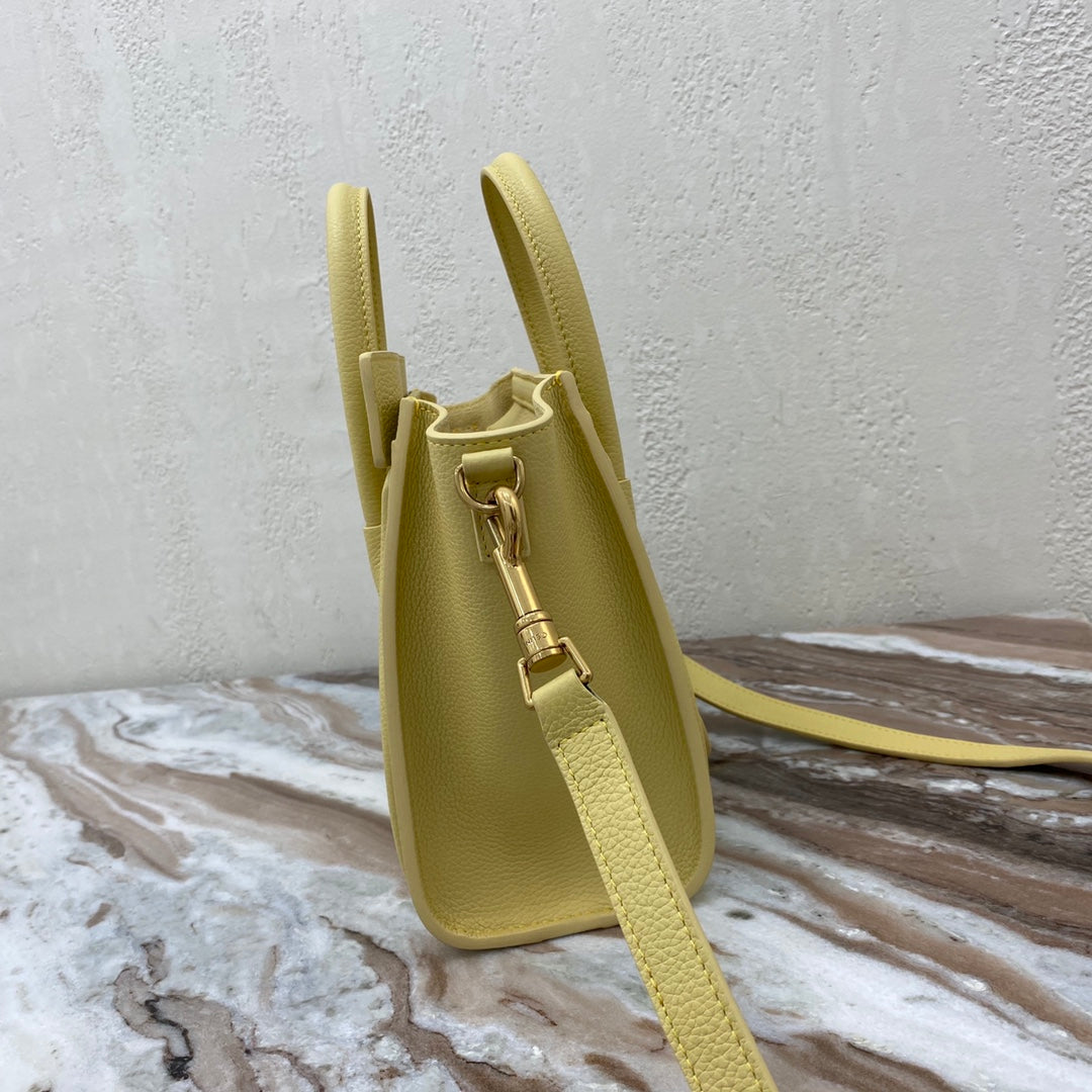 Top Quality Nano LuGucciage Bag In Drummed Yellow For Women 8in/20cm