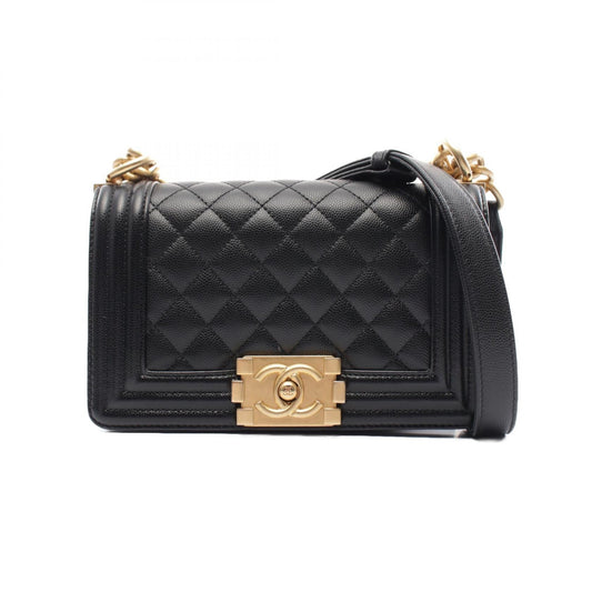 Chanel Boy Small Leather Shoulder Bag Black