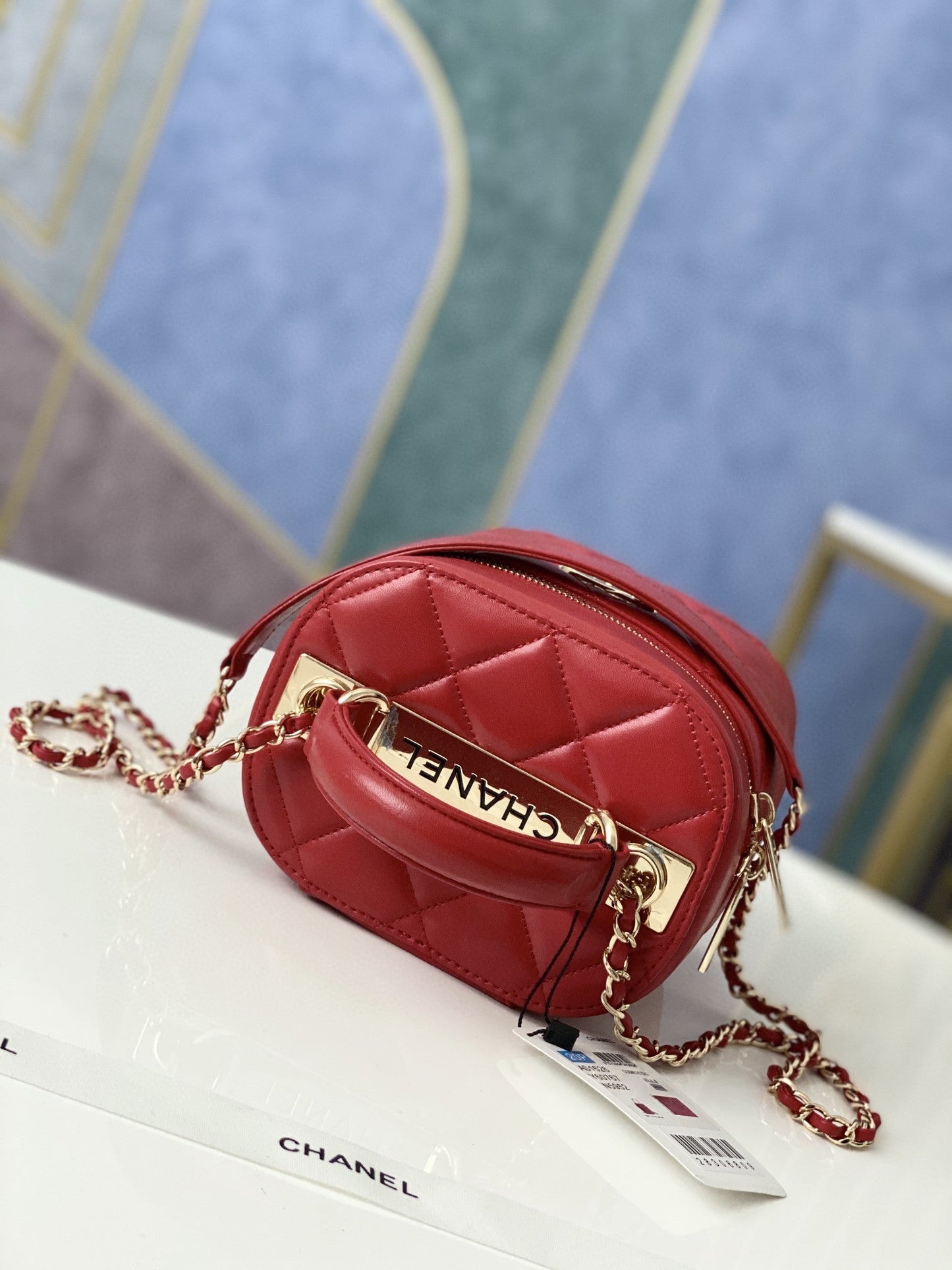 CHLVanity Case Gold Hardware Burgundy For Women Handbags, Shoulder Bags 9.4in/24cm 