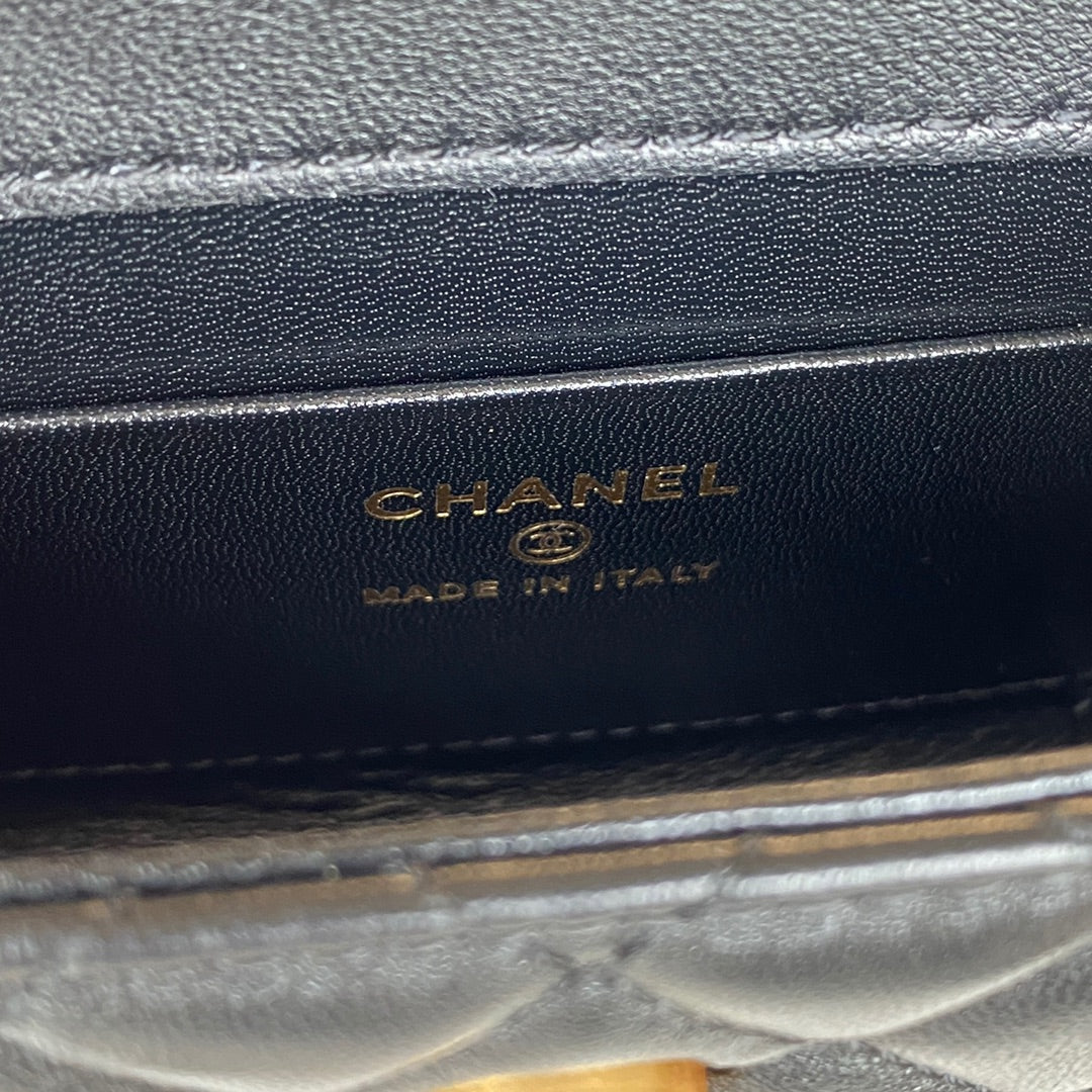 CHL Clutch With Chain Gold Hardware Black For Women Handbags, Shoulder Bags 5.7in/14.5cm AP2945