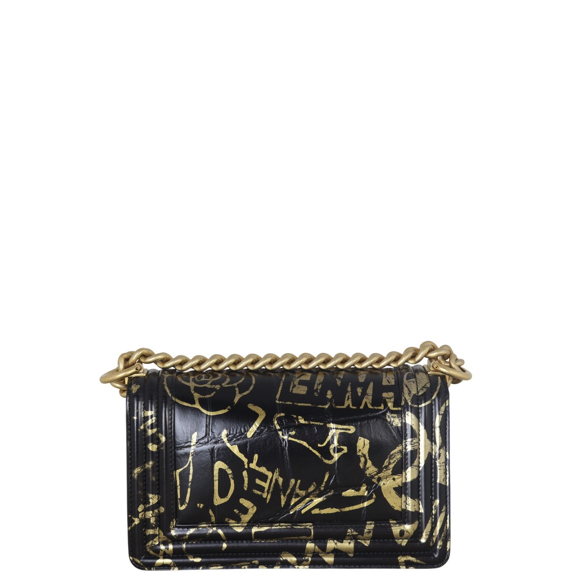 Chanel Boy Small Croc Embossed Graffiti