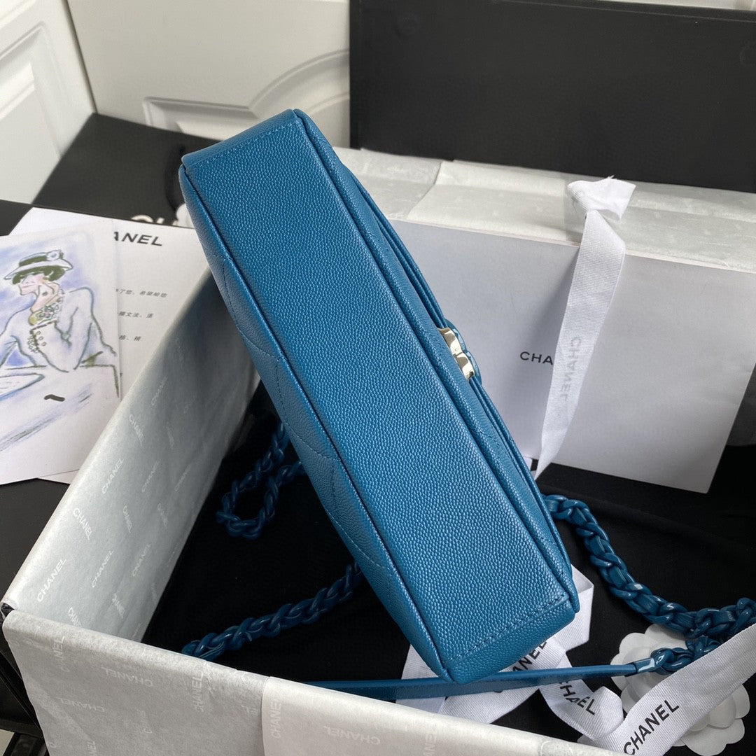 CHLTop Qualityap Bag Red Hardware Grained Blue For Women Handbags, Shoulder Bags 9.4in/24cm AS2303