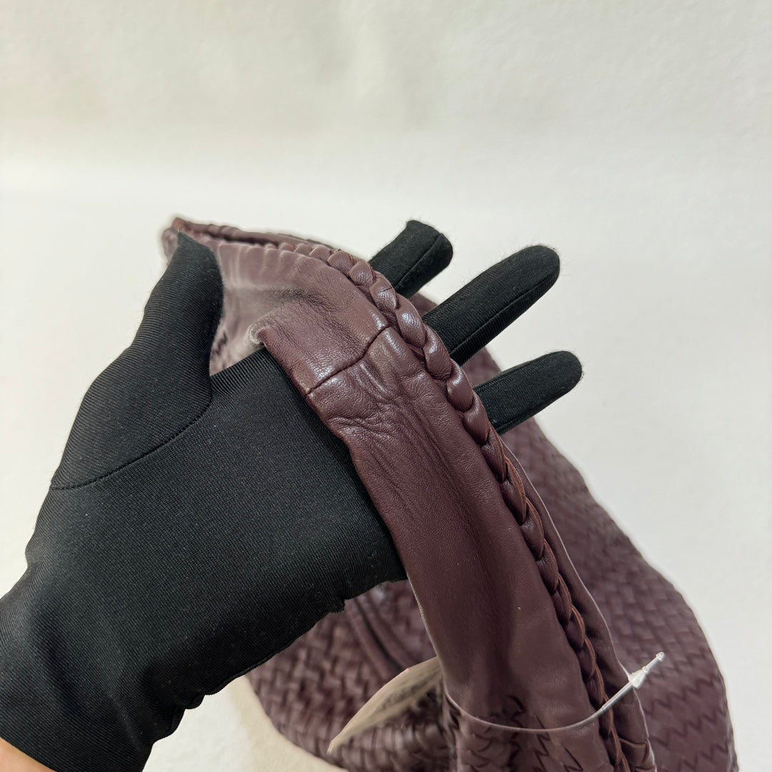 Bottega Veneta Belly Hobo Intrecciato Burgundy Wine Large 50cm