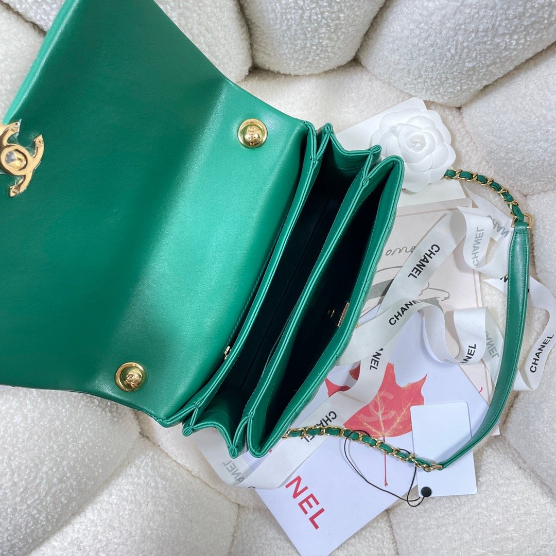 CHLLarge Top Qualityap Bag Gold Hardware Green For Women Handbags, Shoulder Bags 9.1in/23cm AS3367