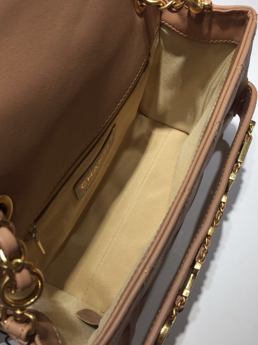 CHLFront Logo Small Top Qualityap Bag Gold Hardware Apricot For Women Handbags, Shoulder Bags 8.2in/21cm AS1490