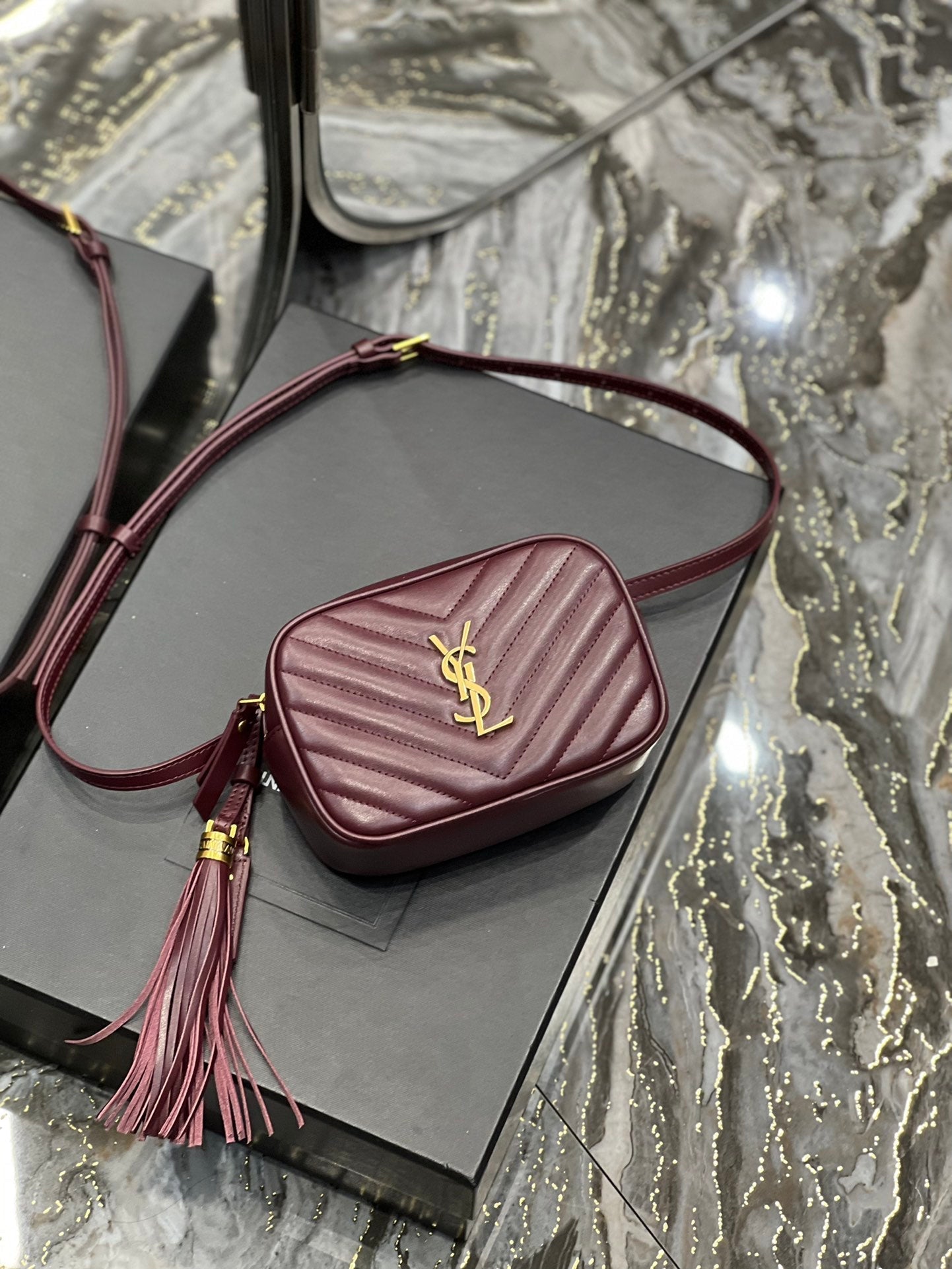 Top Quality Lou Belt Bag Red In Matelassé Gold Toned Hardware For Women 6.1in/15cm YSL 614031DV7072721