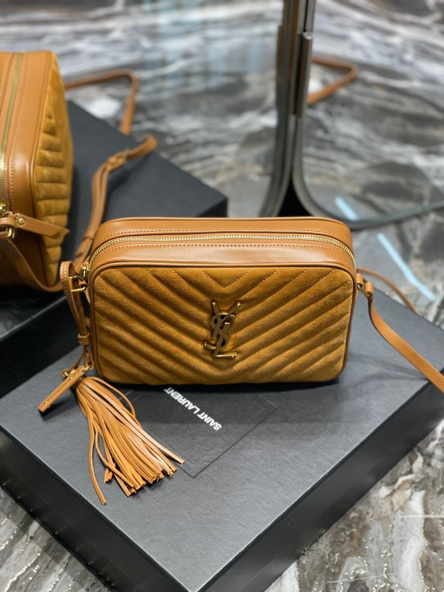 Top Quality Lou Camera Bag Brown With Gold Toned Hardware For Women 9in/23cm YSL 6125441S7R77761