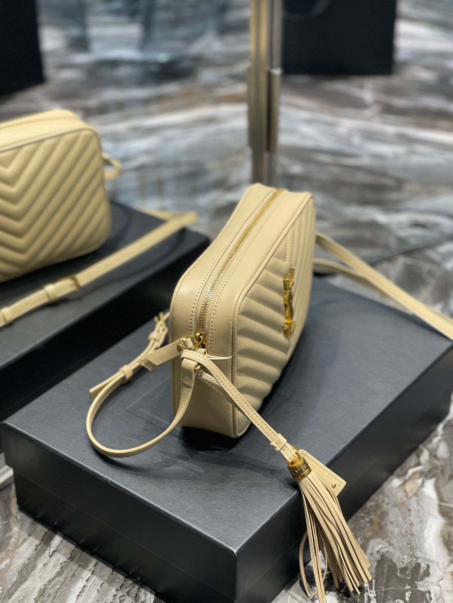 Top Quality Lou Camera Bag Beige With Gold Toned Hardware For Women 9in/23cm YSL 612544DV7072721