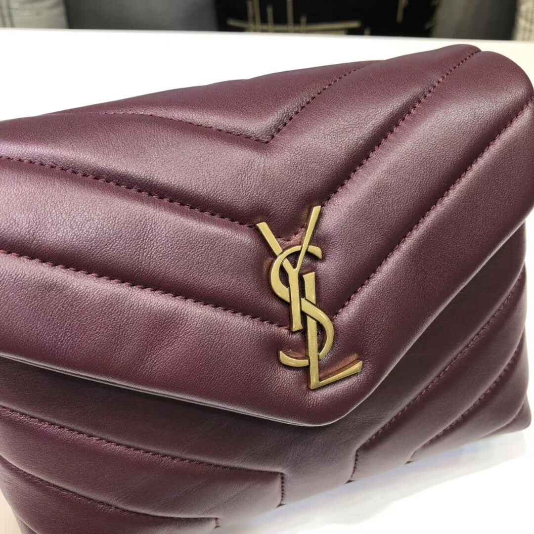 Top Quality Loulou Mini Shoulder Bag Burgundy For Women 7in/18cm YSL