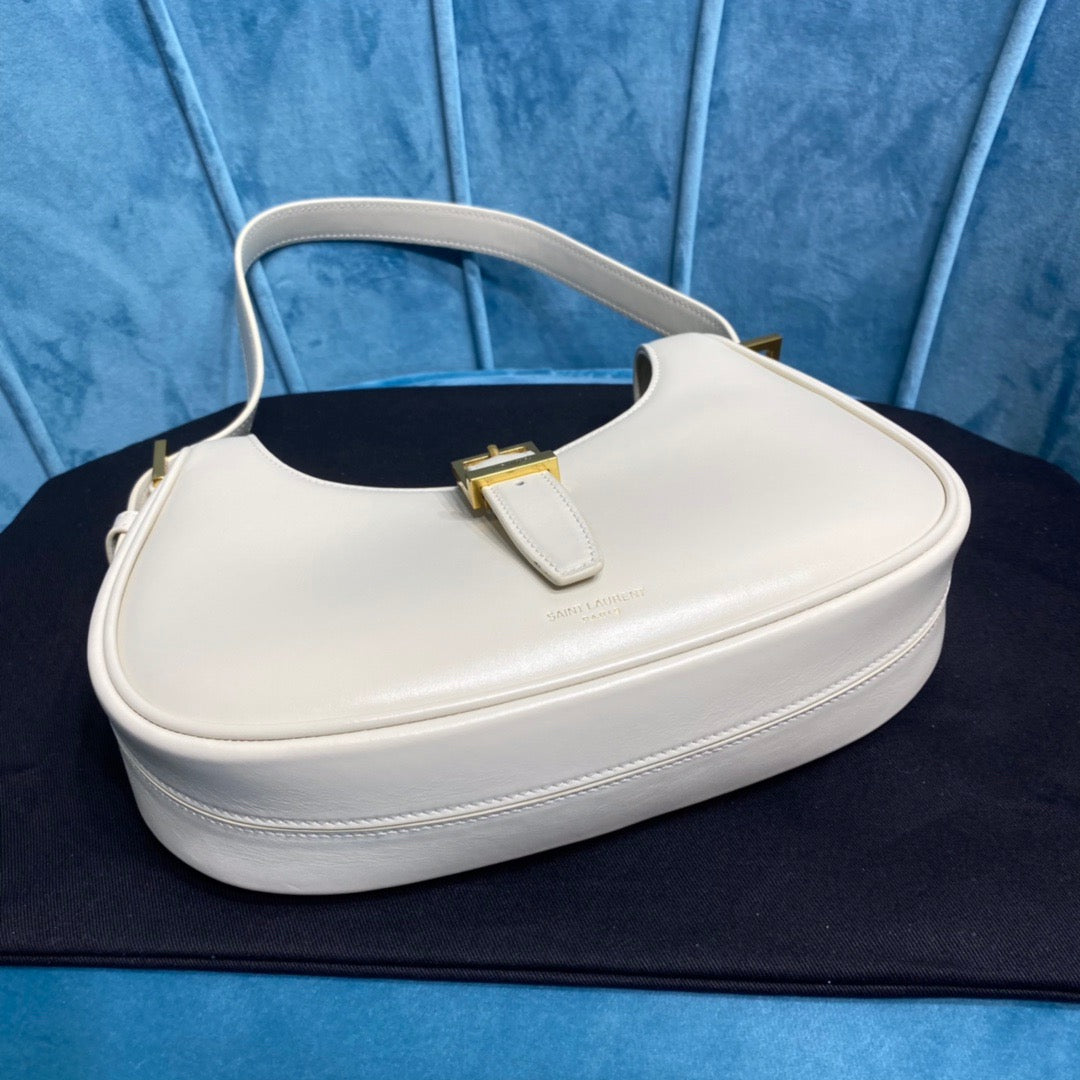 Top Quality Le Fermoir Hobo Bag White For Women 9.5in/24cm YSL 672615