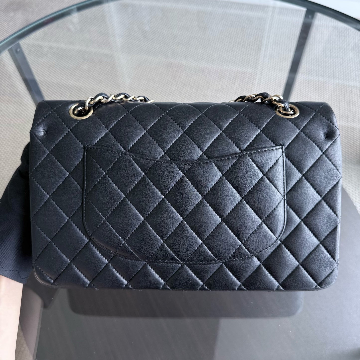 Chanel Classic Flap Medium - 25CM Quilted Lambskin Black Gold Hardware Series 13