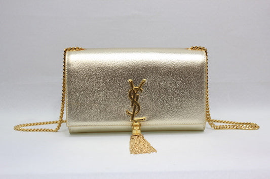 Top Quality Kate Chain Wallet With Tassel Yellow Copper For Women 10.2in/26cm YSL