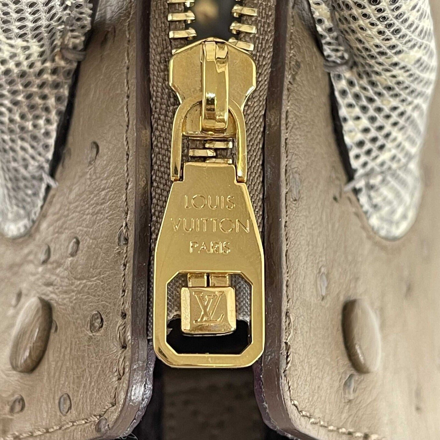 LOUIS VUITTON - Exotique Monogram Ostrich Python Majestueux - MM Bag