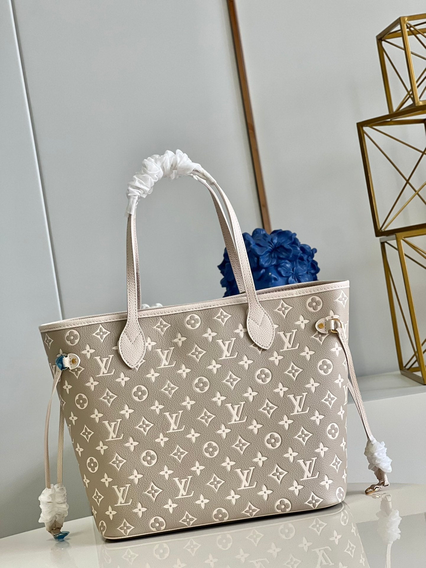 Top Quality Neverfull MM Monogram Empreinte Khaki/Beige For Women,  Tote Bags 12.2in/31cm Top Quality M46102