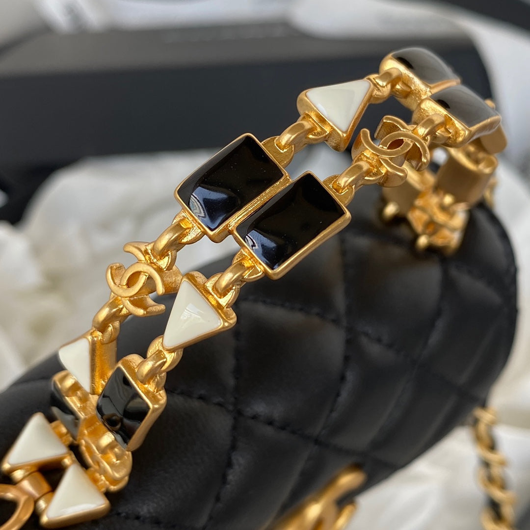 CHL Clutch With Chain Gold Hardware Black For Women Handbags, Shoulder Bags 5.7in/14.5cm AP2945