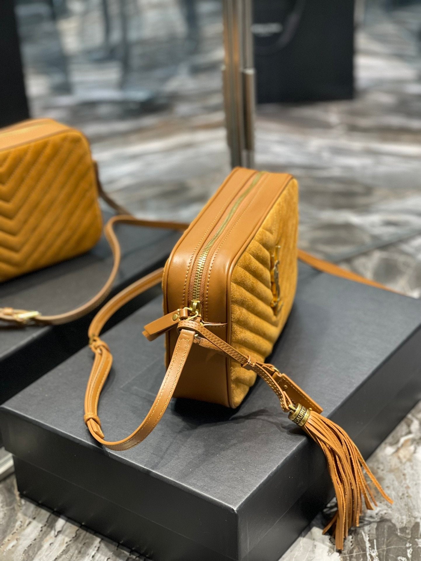 Top Quality Lou Camera Bag Brown With Gold Toned Hardware For Women 9in/23cm YSL 6125441S7R77761