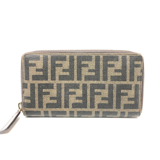 FENDI Long Wallet Purse 7M0174 PVC / Leather Brown Zucca mens