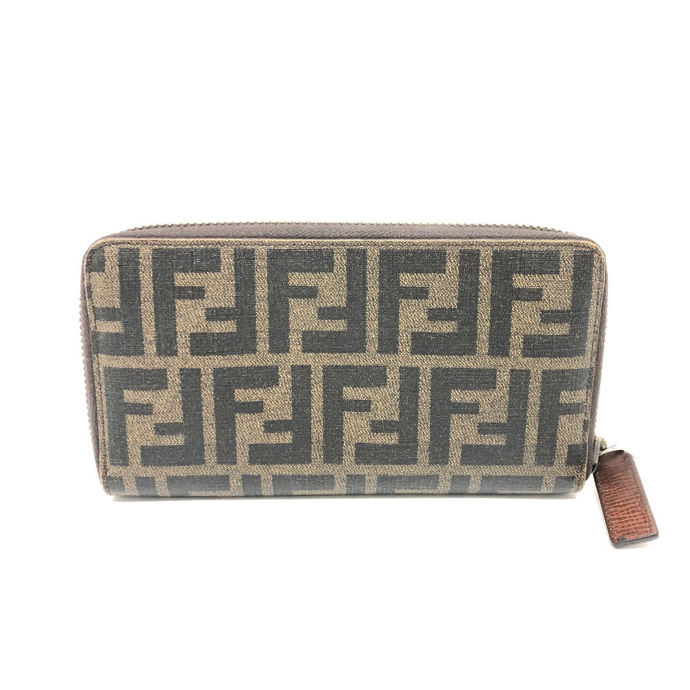 FENDI Long Wallet Purse 7M0174 PVC / Leather Brown Zucca mens