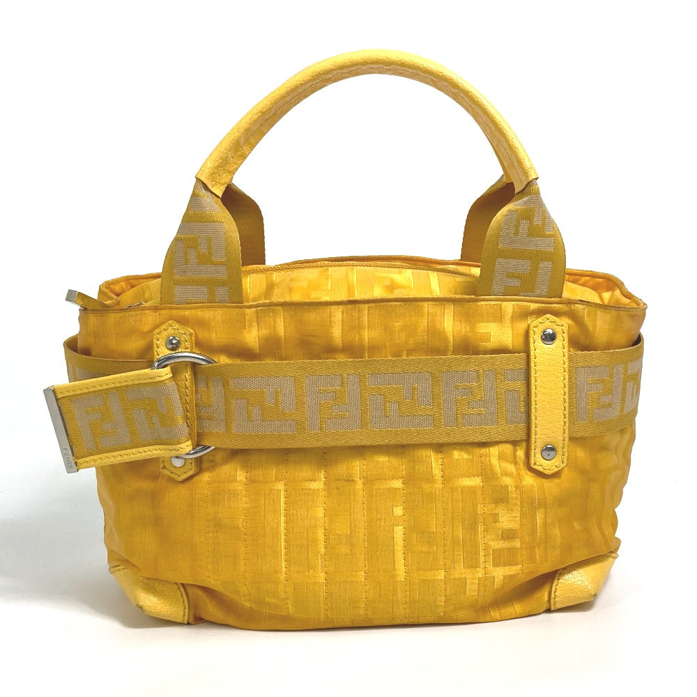 FENDI Handbag 8BH142 Nylon yellow FF Zucca Women
