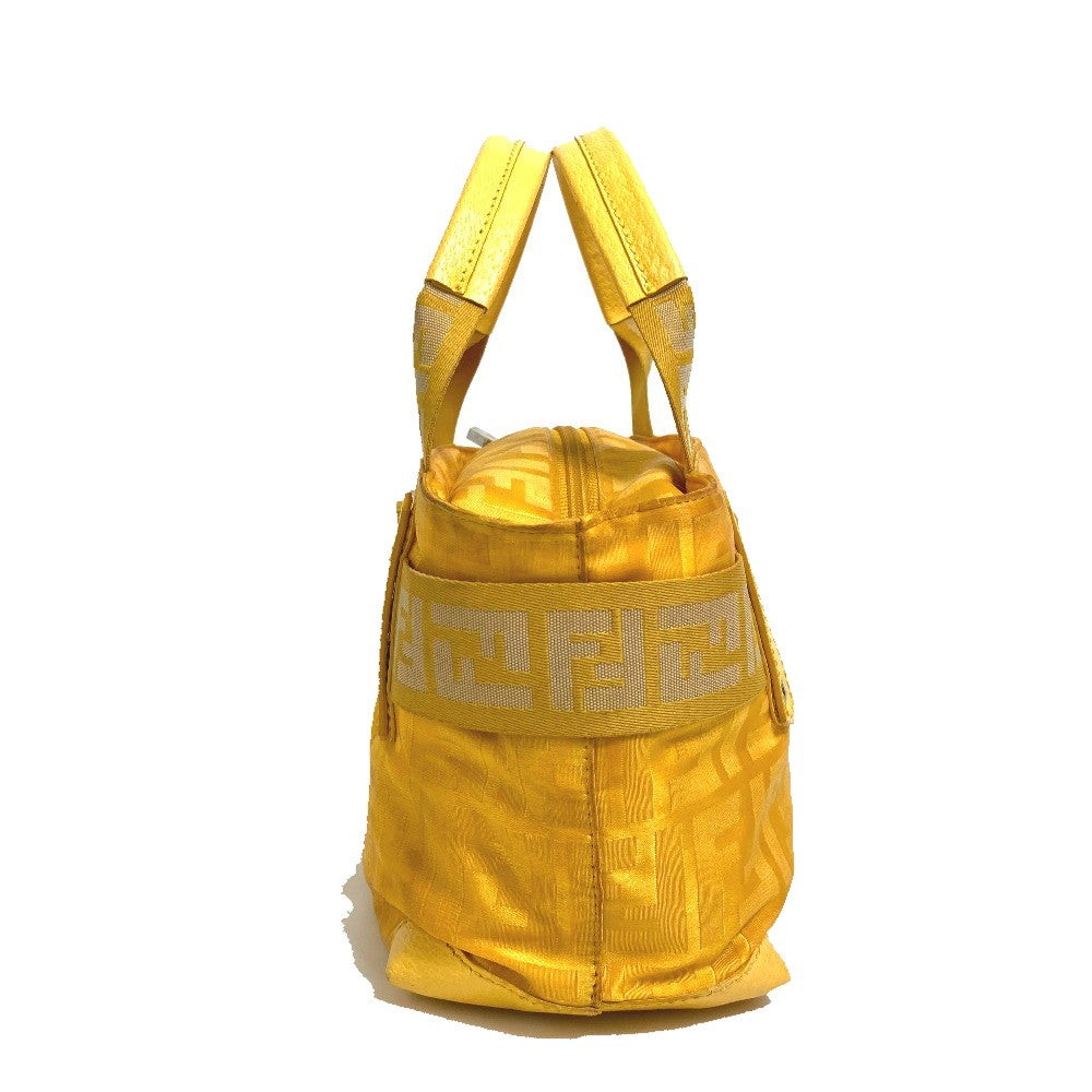 FENDI Handbag 8BH142 Nylon yellow FF Zucca Women