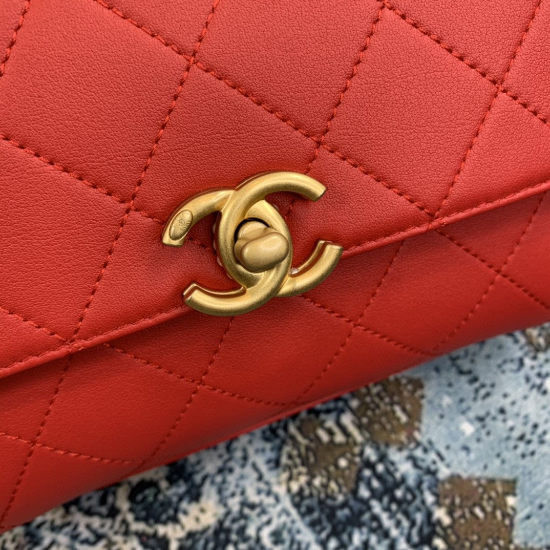 CHLSmall Top Qualityap Bag With Top Handle Gold Hardware Red For Women Handbags, Shoulder Bags 7.9in/20cm AS2059