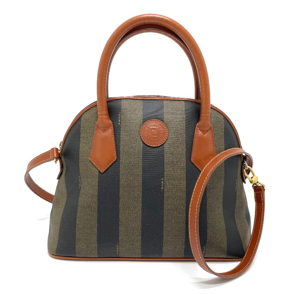 FENDI Handbag PVC / Leather Brown type Pecan Shoulder Women