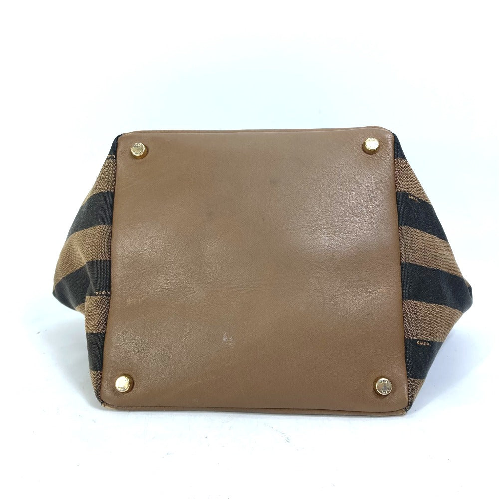 FENDI Handbag 8BN251 Leather/Canvas, Suede Brown Pecan Women