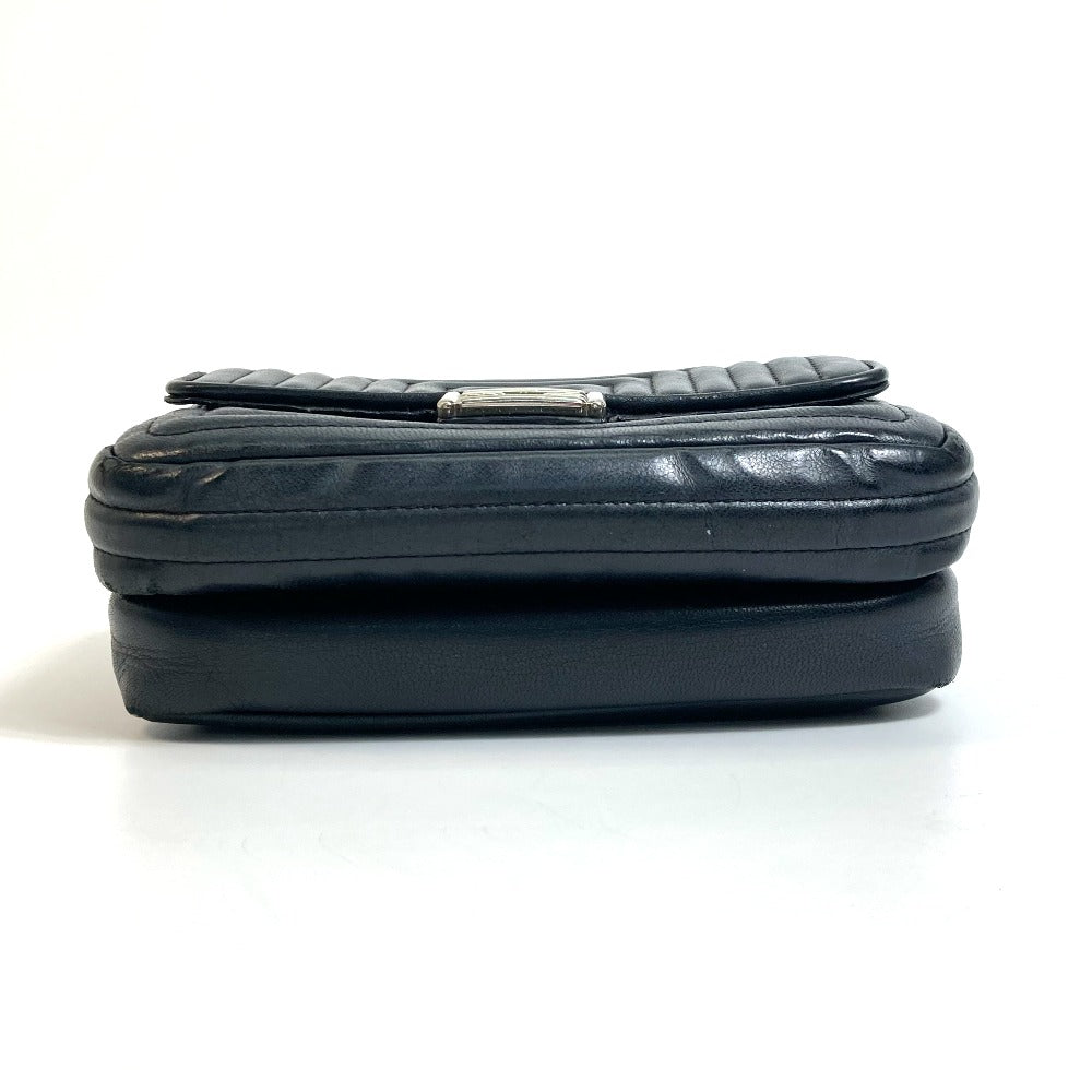 FENDI Shoulder Bag 8M0371 leather black Pochette Crossbody Double micro baguette Women