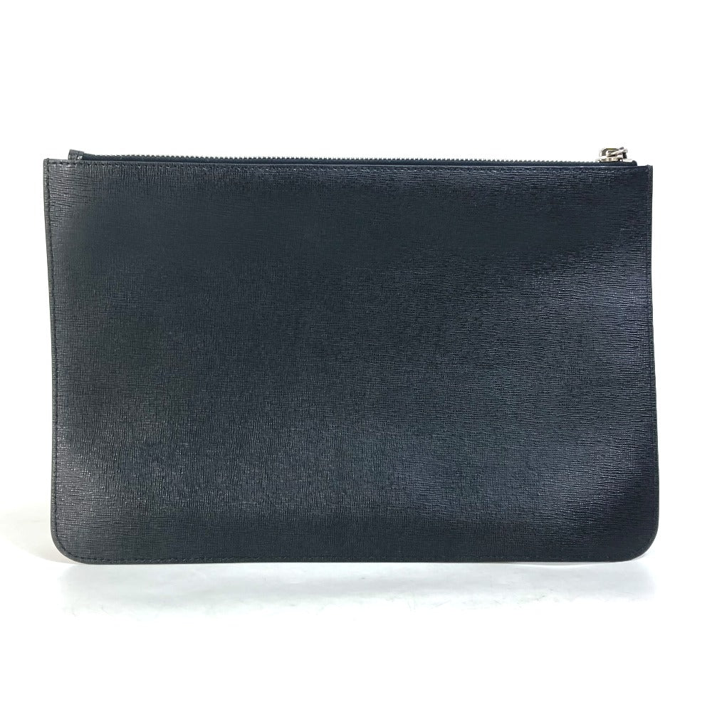 FENDI Clutch bag Leather, Fur black studded pouch Karl Lagerfeld Carlito mens