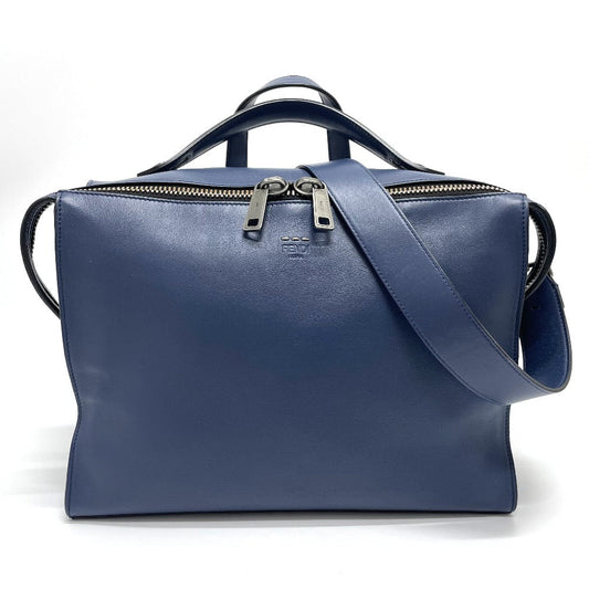 FENDI Business bag 7VA400 leather Navy 2 type handle Briefcase mens