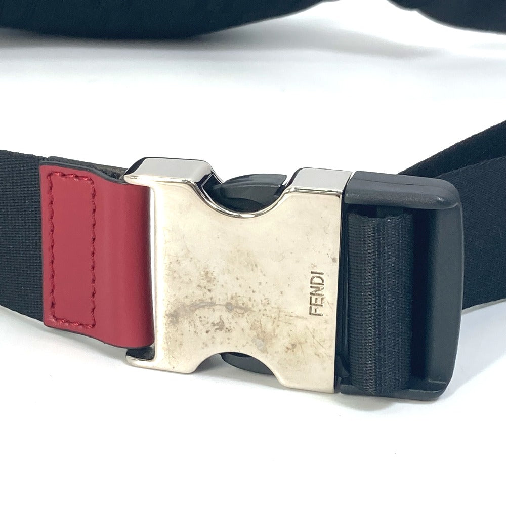 FENDI Sling bag 7VA483 polyamide/leather black Crossbody Shoulder Bag Zucca mesh mens