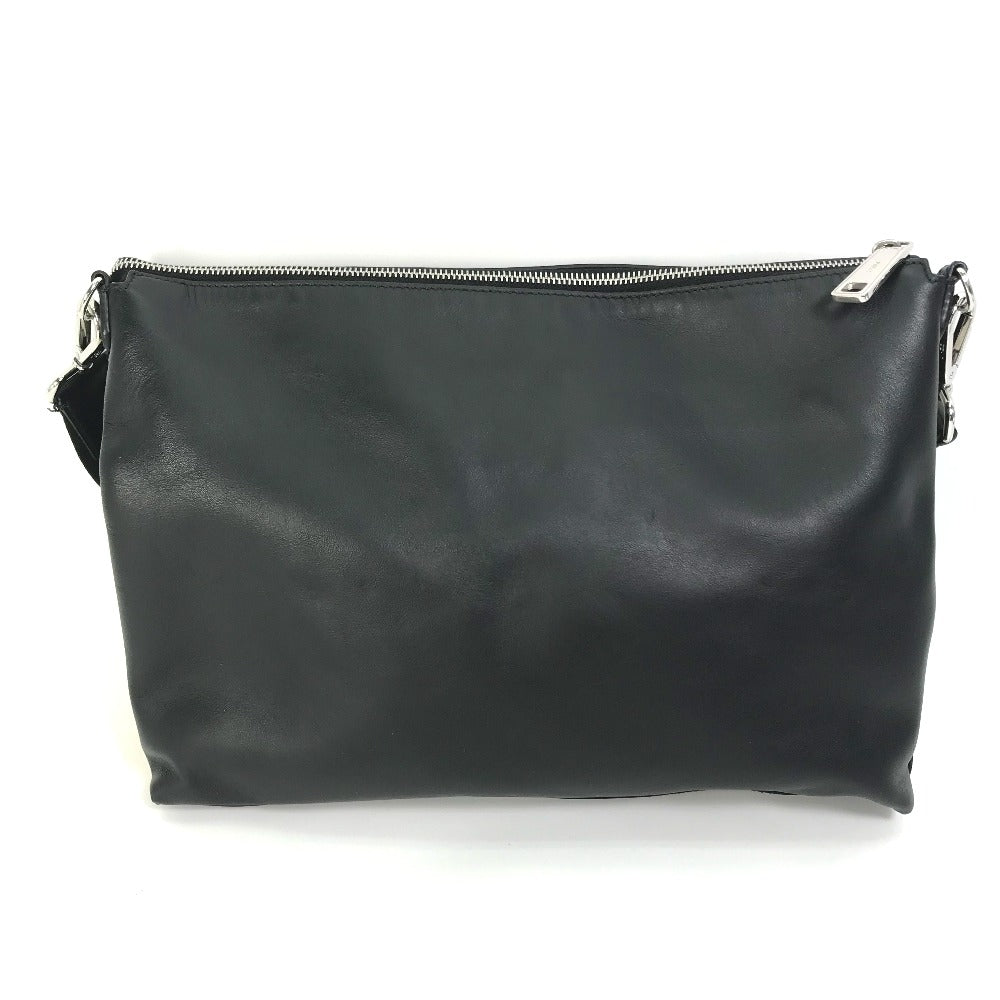 FENDI Shoulder Bag 7VA470 leather black crossbody clutch bag Monster Bugs mens