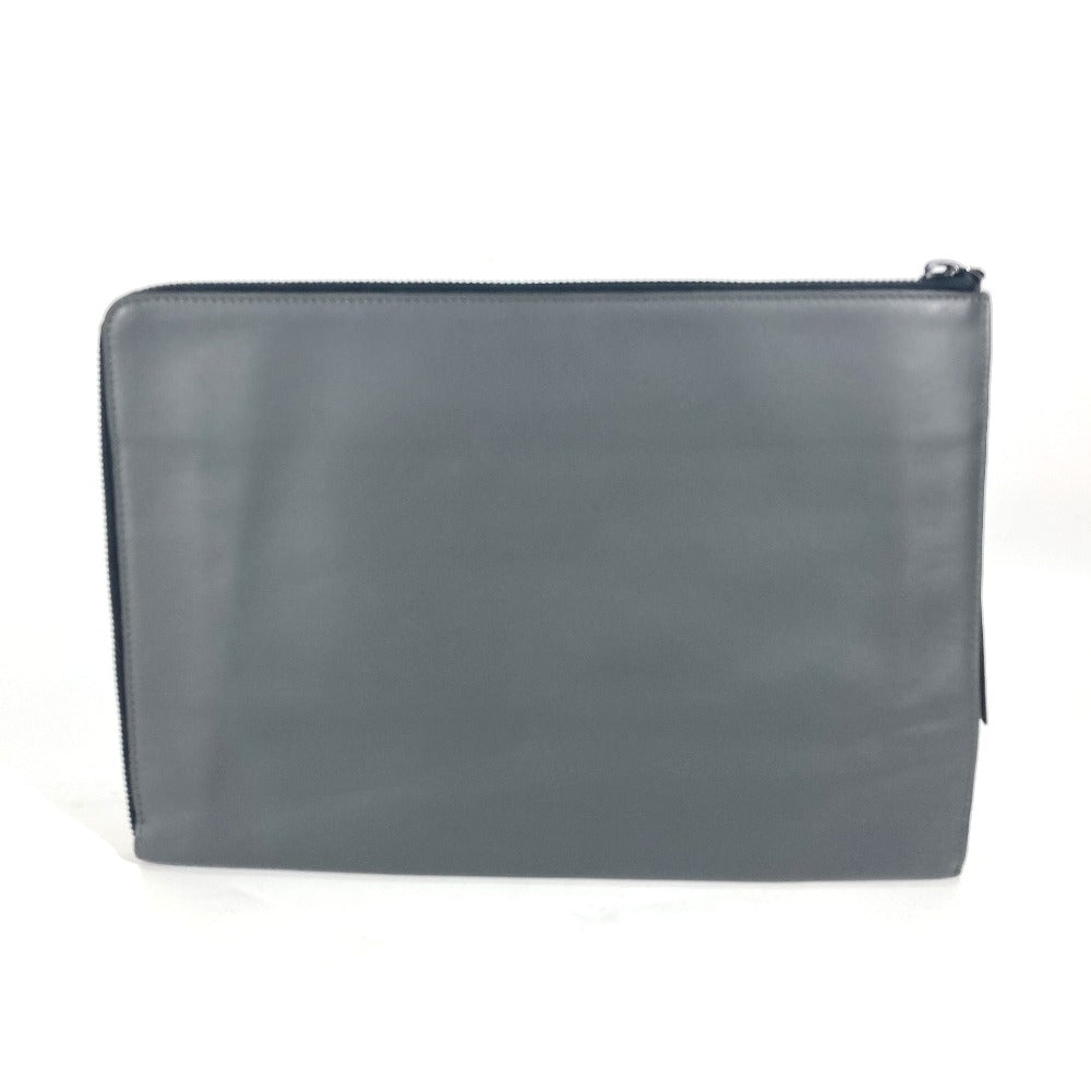 FENDI Clutch bag 7M0237 leather gray Zip mens