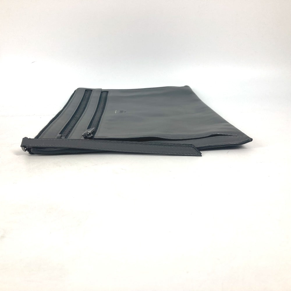 FENDI Clutch bag 7M0237 leather gray Zip mens