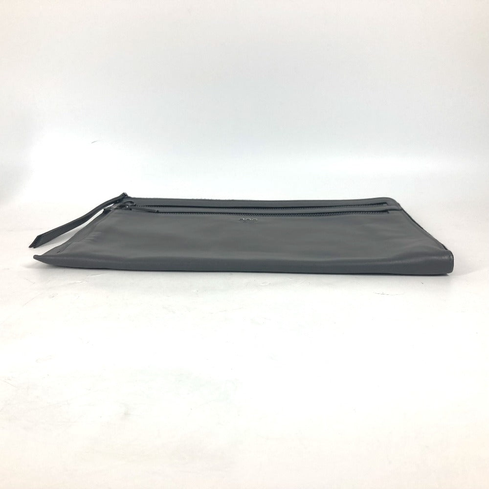 FENDI Clutch bag 7M0237 leather gray Zip mens