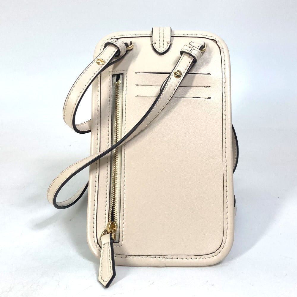 FENDI Pouch 7AS131 viscose/leather beige Smartphone case Zucca logo phone pouch, smartphone pouch Women