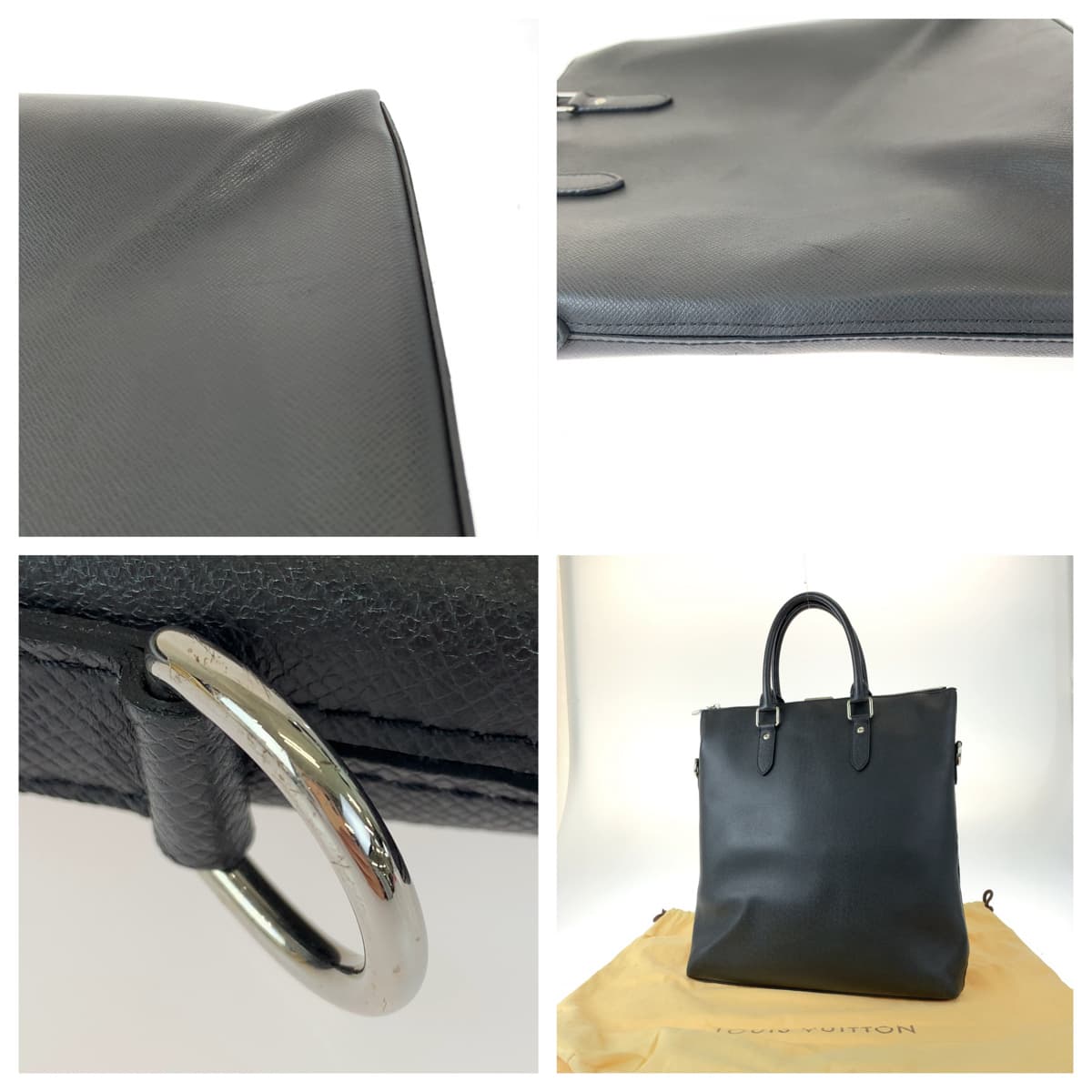 LOUIS VUITTON Business bag M33433 Taiga Noir black black Tote Bag Business bag Taiga Anton Tote mens  d