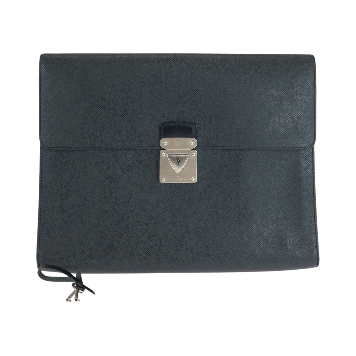 LOUIS VUITTON Business bag M31062 leather Ardoise Black SilverMetal Business bag briefcase Taiga Minuto mens  d