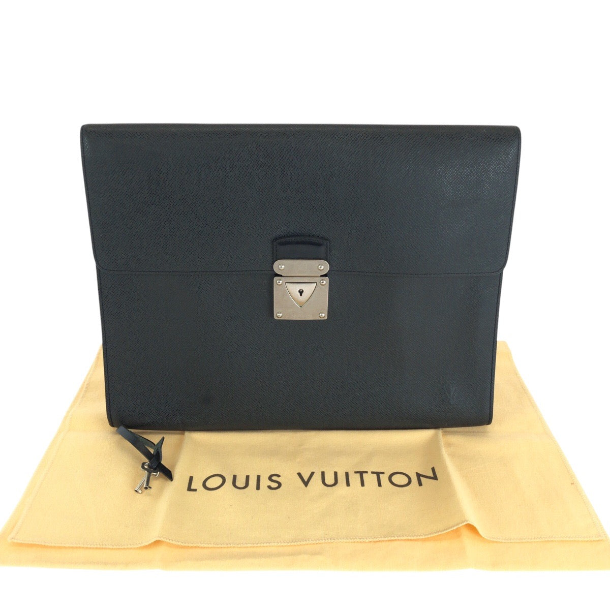 LOUIS VUITTON Business bag M31062 leather Ardoise Black SilverMetal Business bag briefcase Taiga Minuto mens  d