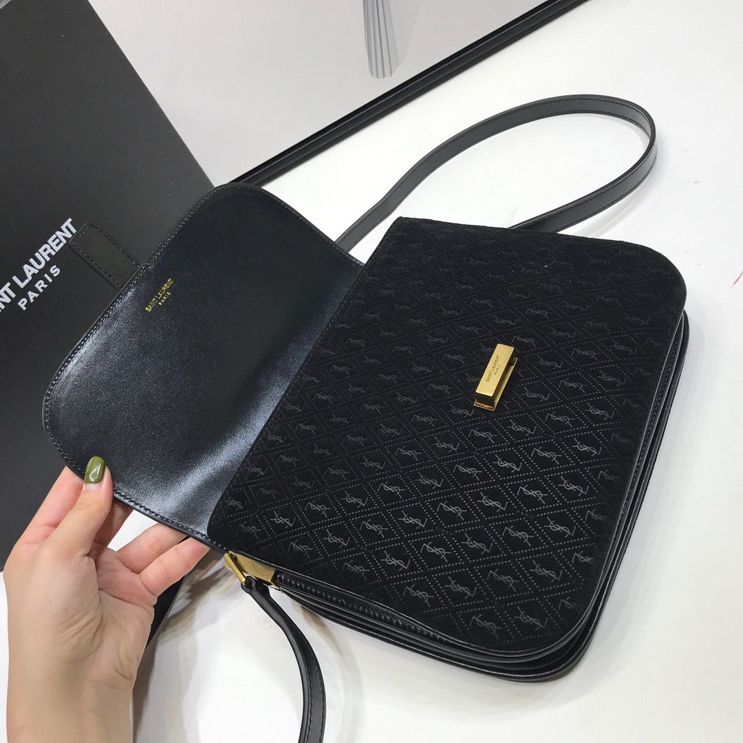 Top Quality Le Monogramme Small Satchel In Monogram Canvas And Smooth Black For Women 9in/23cm YSL