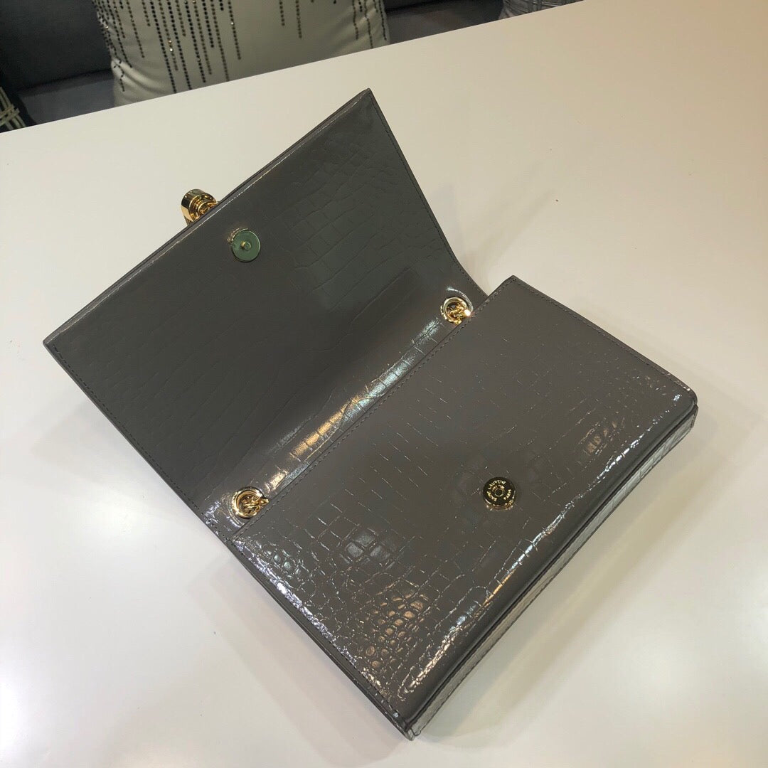 Top Quality Kate Small Chain Bag With Tassel In Embossed Green For Women 7.8in/20cm YSL 