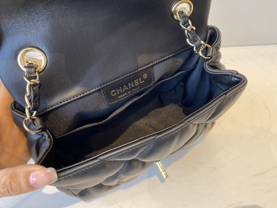 CHLSmall Top Qualityap Bag Gold Hardware Black For Women Handbags, Shoulder Bags 7.5in/19cm AS2232