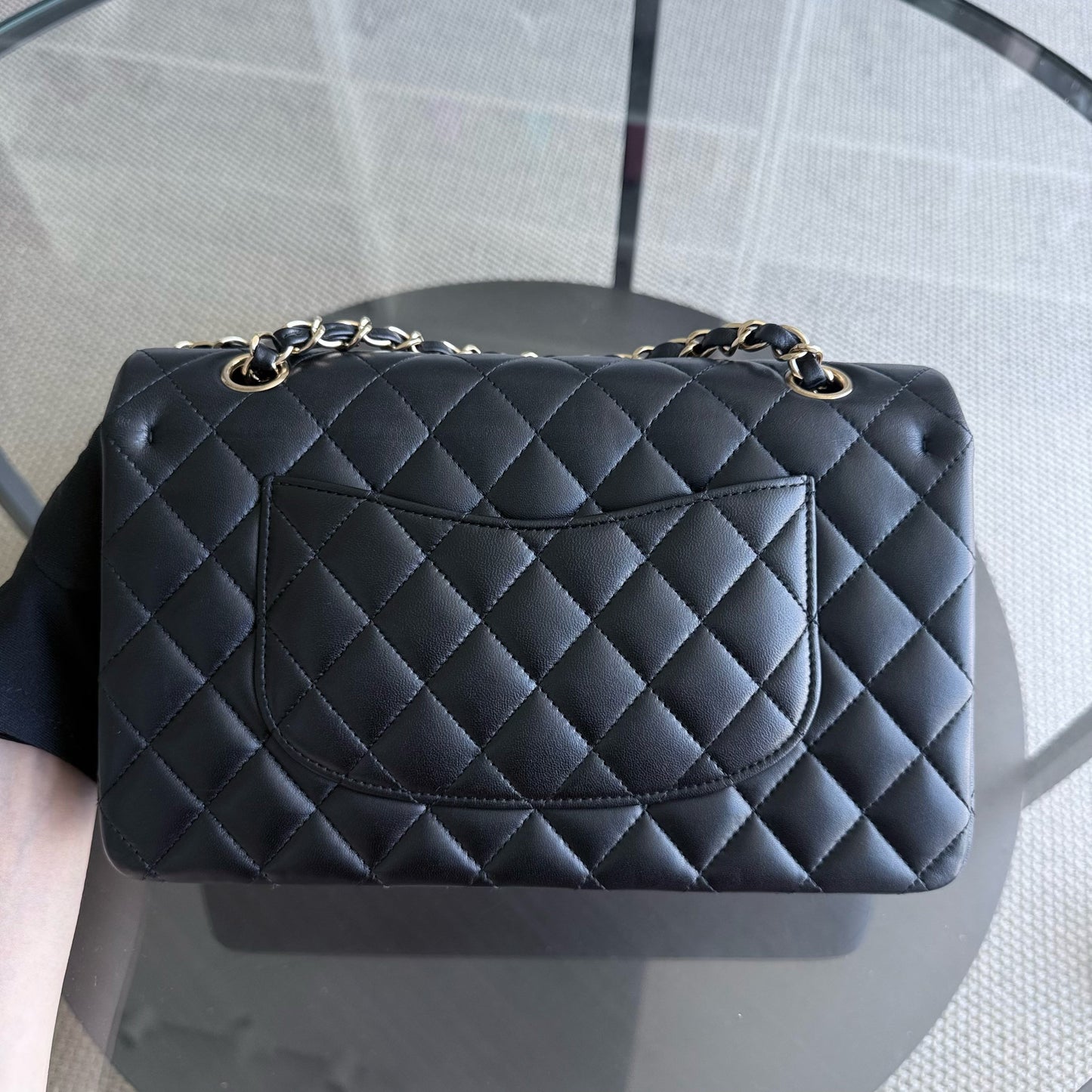 Chanel Classic Flap Medium - 25CM Quilted Lambskin Black Gold Hardware Series 18
