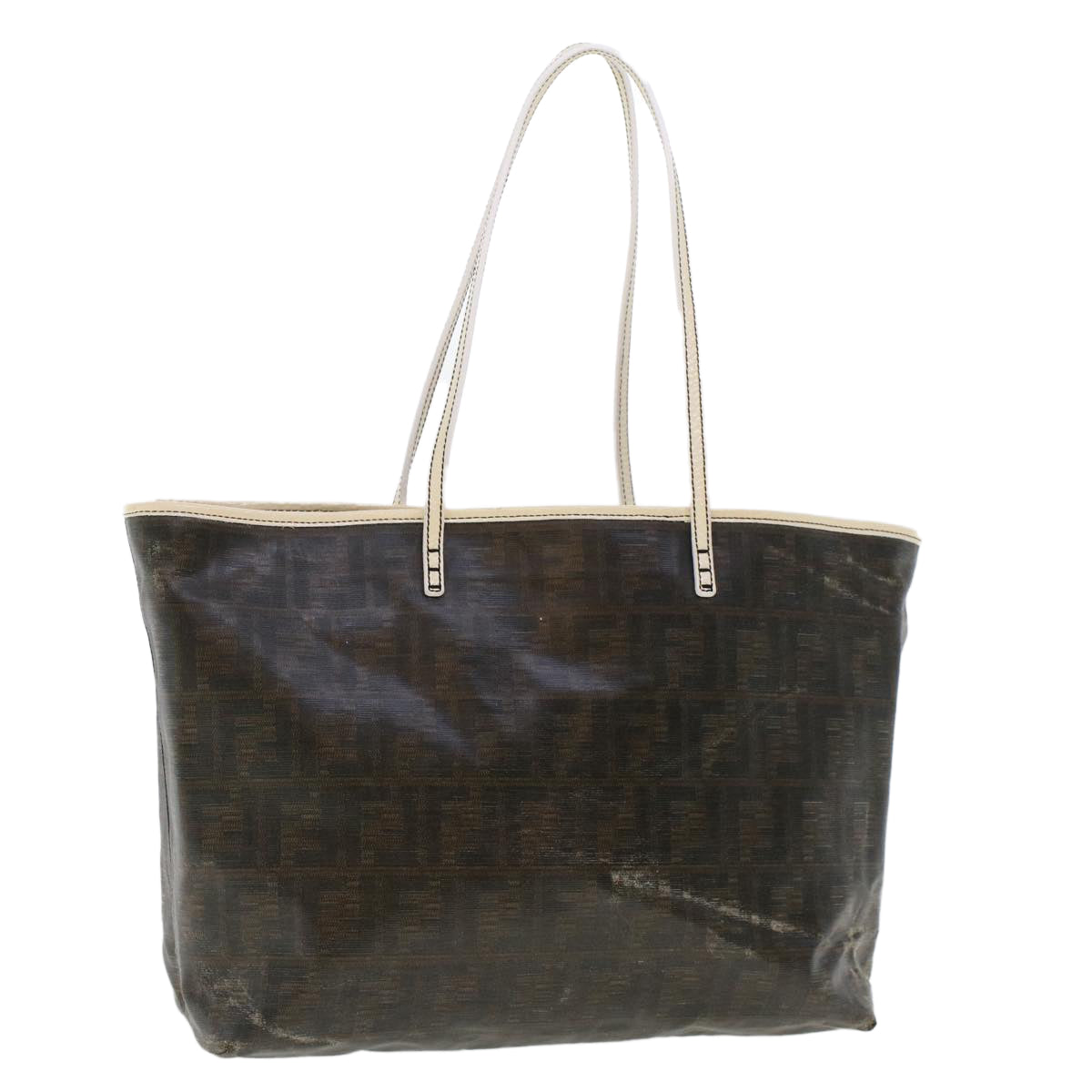 FENDI Zucca Canvas Tote Bag Coated Canvas Dark Brown  48017