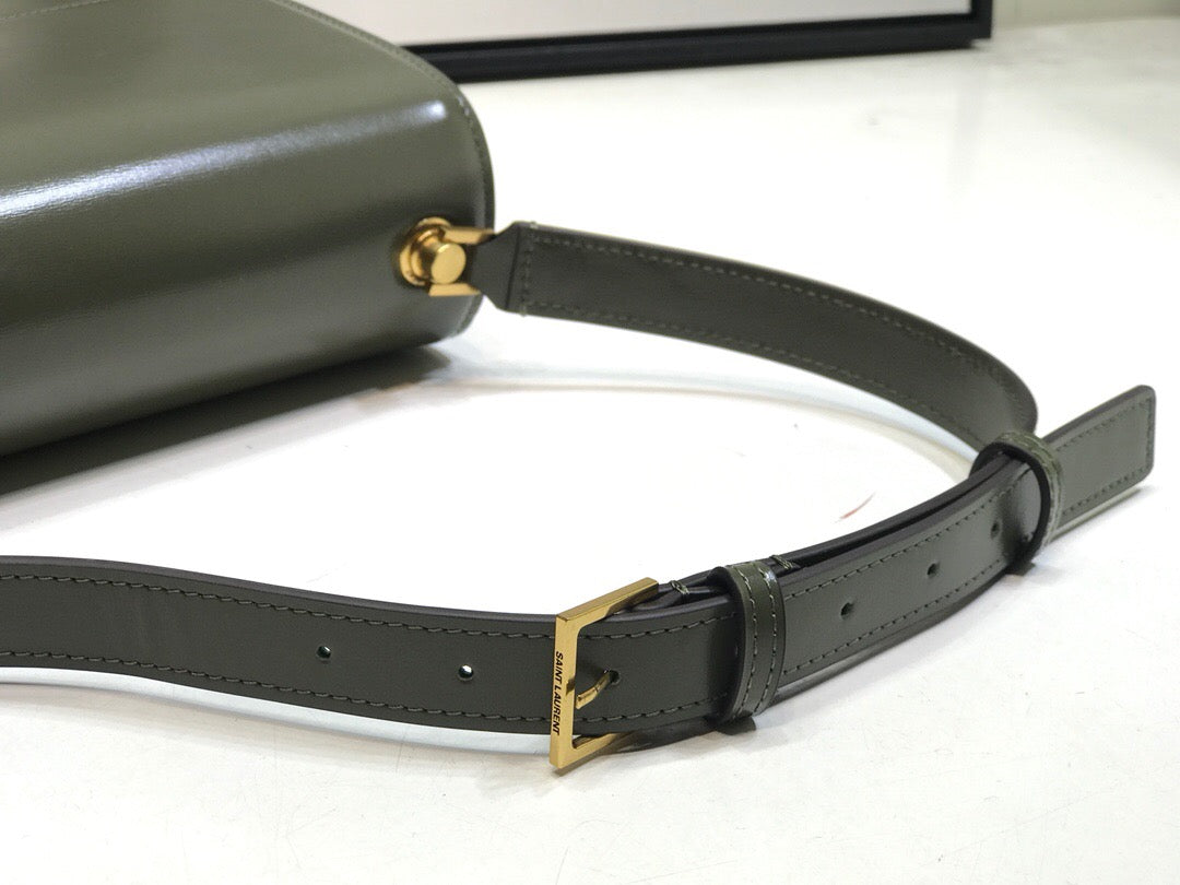 Top Quality Le Carre Satchel In Box Dark Green For Women 9in/23cm YSL