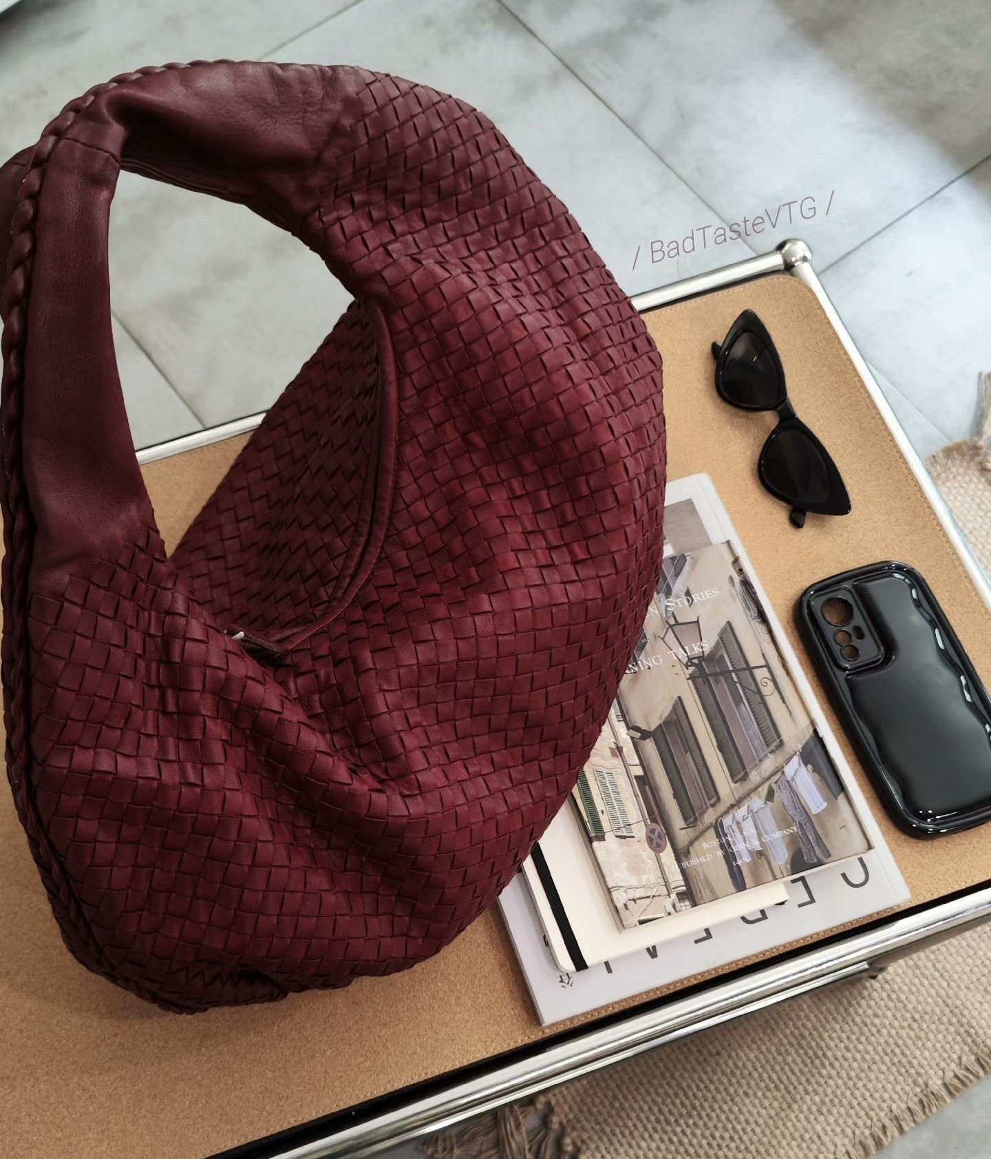 Bottega Veneta Belly Hobo Intrecciato Burgundy Ancora Red Medium 45cm