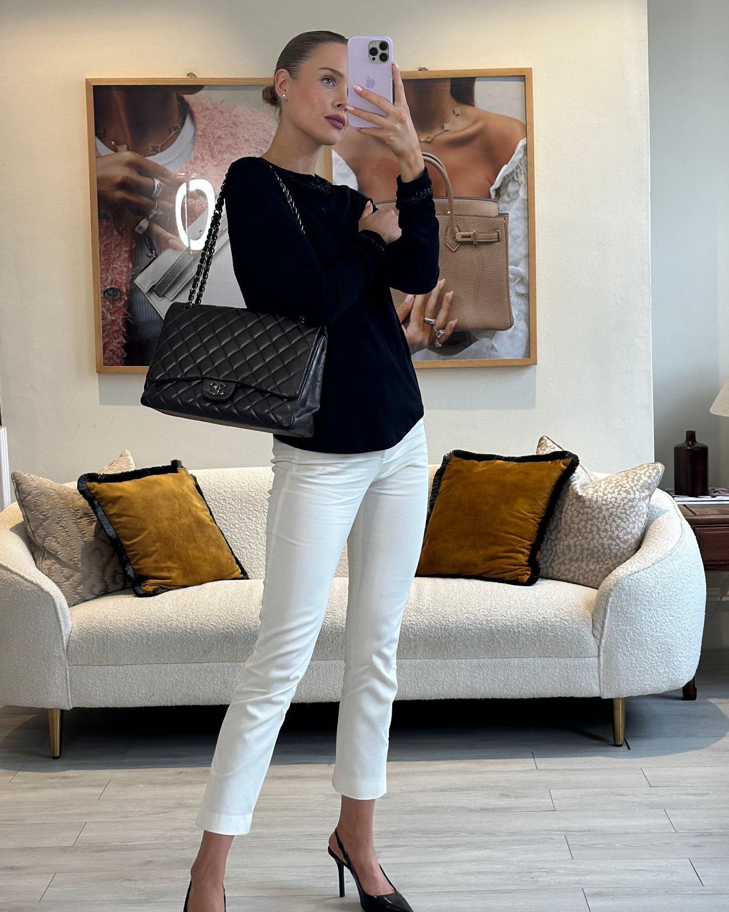 *FIRE PRICE* Chanel Bronze Metallic Classic Maxi Bag with Single Flap and Silver Hardware