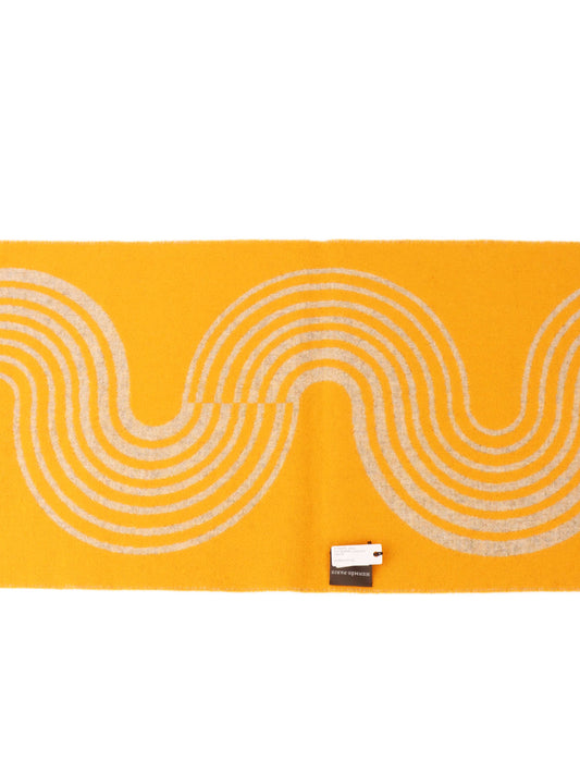 Hermes Yellow & Beige Cashmere Scarf.